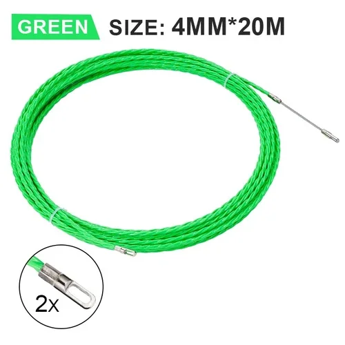 BEST- 66Ft Fish Tape Wire Puller Nylon Flexible Electric Leader Cable Running Rod 20M