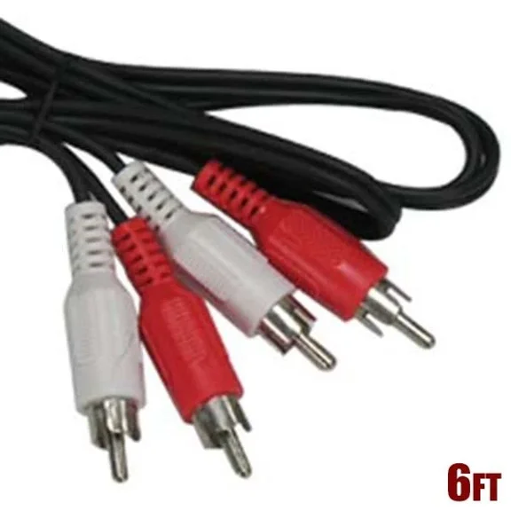 BEST- 6Ft Dual Rca Male To Male Stereo Audio Cable Cord For Amp Amplifier Nickel Black