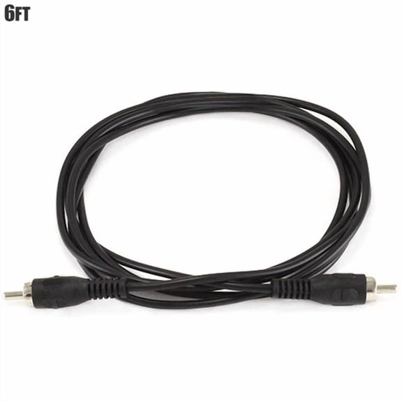 BEST- 6Ft Rca Audio Cable Single Extension Composite Male To Male Plug M/M New Black