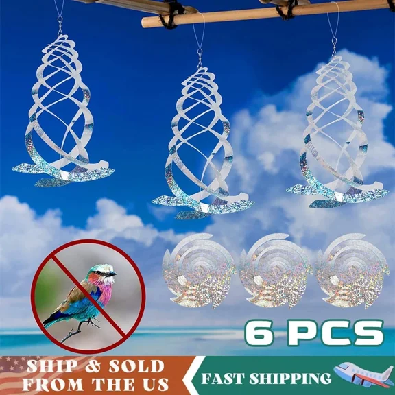 BEST- 6Pcs Bird Repellent Scare Deterrent Reflective Garden Hanging Reflectors Pigeon