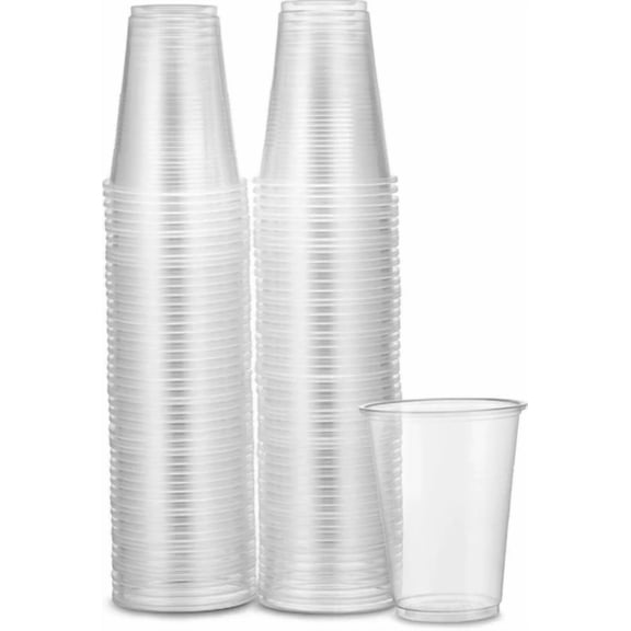BEST- 7 Oz Clear Plastic Disposable Drinking Cups 100 Count
