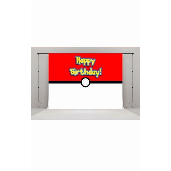 BEST- 7X5Ft Cartoon Video Game Birthday Photography Backdrop Magical Pet Red & White..