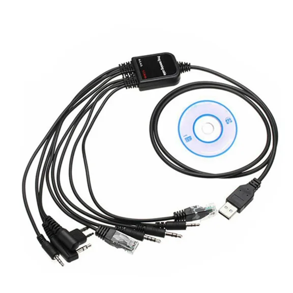 BEST- 8 In1 Usb Programming Cable Writing Cord For Motorola Icom Kenwood Baofeng Yaesu