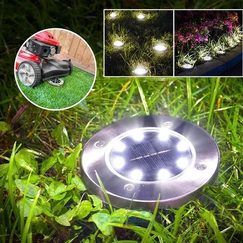 BEST- 8Leds Solar In Ground Light Solar Outdoor Buried Light Garden Pathway Mark Light