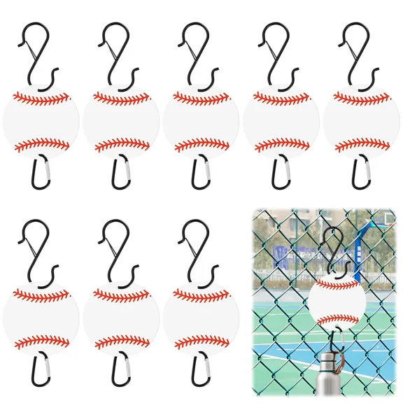 BEST- 8Pcs Baseball Bag Hook For Fence,Bag Clip For Fence, Metal Backpack Hooks Wit...