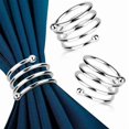 BEST- 8Pcs Silver Napkin Rings Holders Metal Design Elegant Fall ...