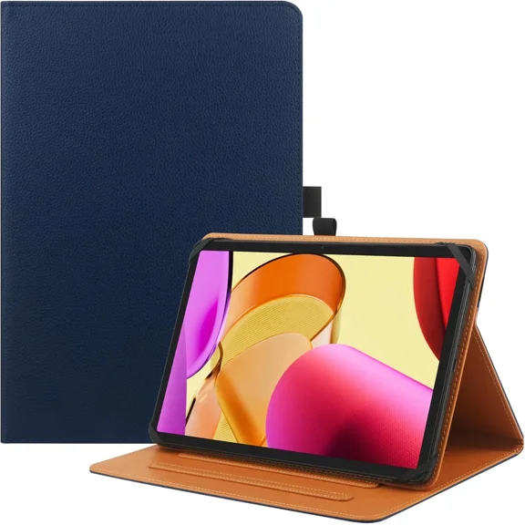 BEST- 9"-10.5" Inch Universal Tablet Case, Protective Cover Stand Folio Navy Blue