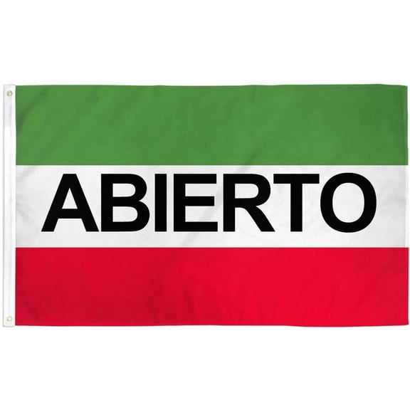 BEST- Abierto 3X5Ft Poly Flag We'Re Open Banner Sign Bandera Welcome Open Abierto Flag