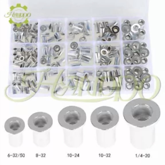BEST- Aluminum Rivet Nut Kit Rivnut Nutsert Standard Inch Sae Imperial 150 Pcs