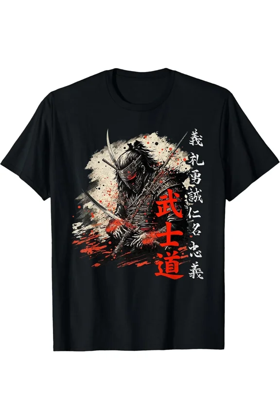 BEST! Ancient Japanese Samurai Shirt Bushido Code Warrior Tee S-3XL