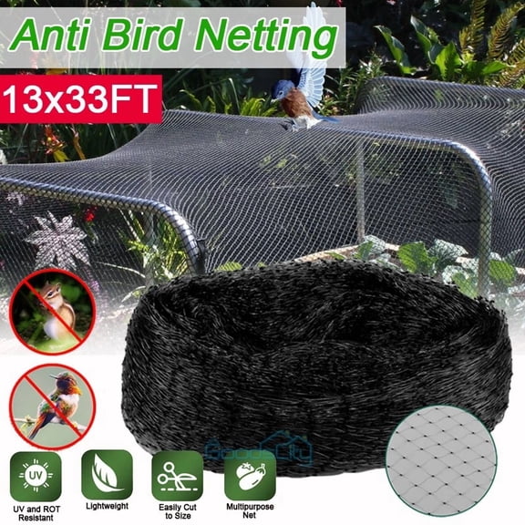 BEST- Anti Bird Netting For Garden Plants Heavy-Duty Protect Tree Crops Fruit Net 33Ft