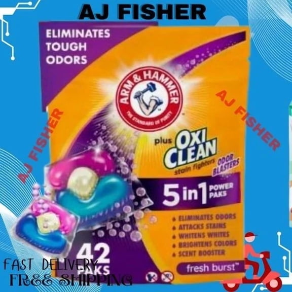 BEST- Arm & Hammer Plus Oxiclean With Odor Blasters Laundry Detergent 5-In-1 Power Pak
