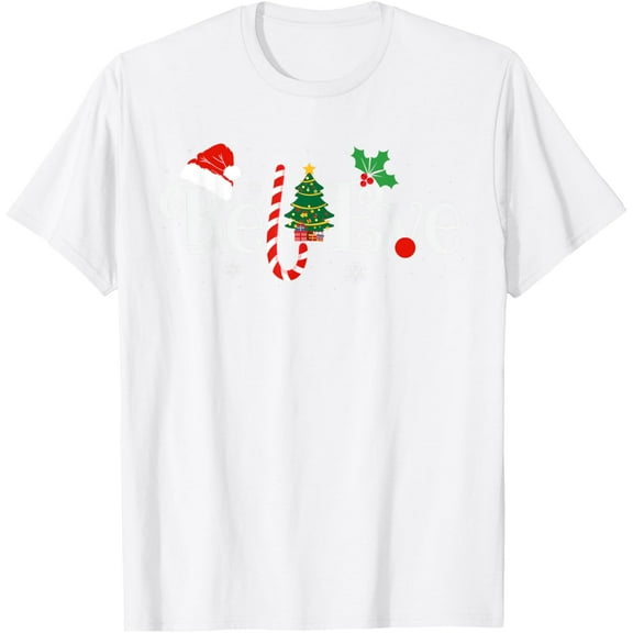 BEST BELIEVE CHRISTMAS PAJAMA SHIRT EVER Xmas Family Funny T-ShirtMen and women can wear white T-shirts, gifts. Age: M,，L，XL，2XL,3XL, 135XL