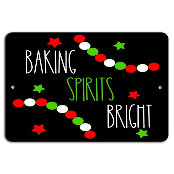 BEST- Baking Spirits Bright: Festive Black Backdrop Sign