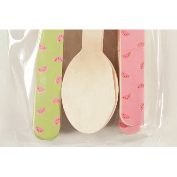 BEST- Bamboo Flatware Disposable Reusable Watermelon Design 24 Pieces Cakewalk