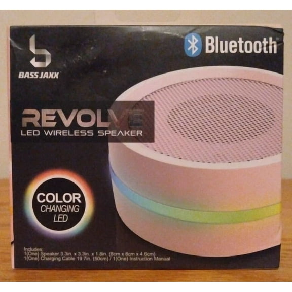 BEST- Bass Jaxx Bluetooth White Revolve Color Changing Led Wireless Speaker