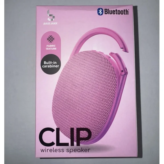 BEST- Bass Jaxx Clip On Portable Bluetooth Speaker Wireless Pink New Free Shipping