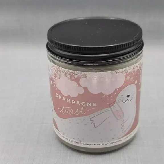 BEST- Bath & Body Works Champagne Toast Single Wick Scented Candle - Net Wt. 7 Oz.