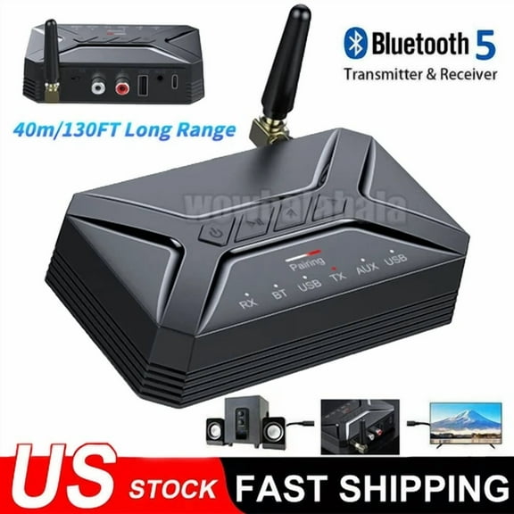 BEST- Bluetooth 5.0 Long Range Transmitter Receiver Audio Adapter For Tv Home Stereo