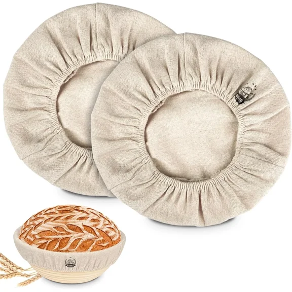 BEST- Bread Basket Liner Cloth, 9 Inch Round Bread Proofing Basket Cloth Liner, 2 Pack