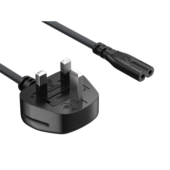 BEST- Cable Leader 6Ft Uk Power Cord Bs1363 To Iec320 C7 Non-Polarized With Fuse 18Awg