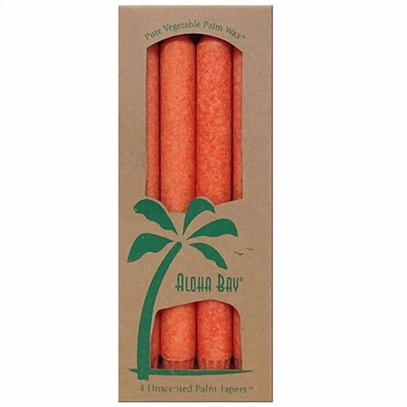 BEST- Candle 9 Inch Taper Orange, 4 Pack By Aloha Bay