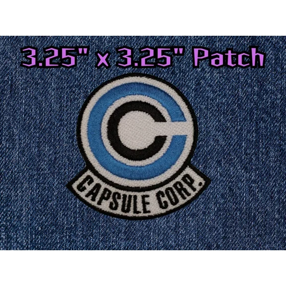 BEST- Capsule Corp Logo Embroidered Iron-On Patch Dragon Ball Anime Clothing Accessory