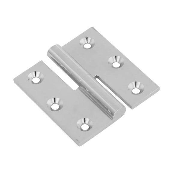 BEST- Chrome Plated Extruded Brass Left Lift Off Door Hinge 2" L Square Shape