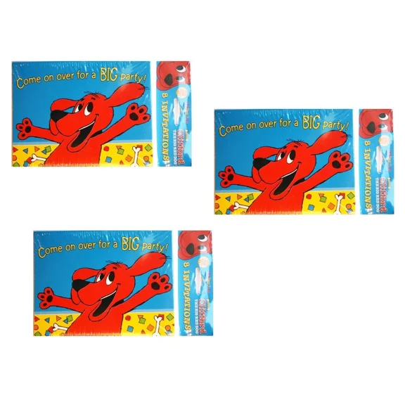 BEST- Clifford Birthday Party Supplies Party Invitations With Envelopes - 24 Count