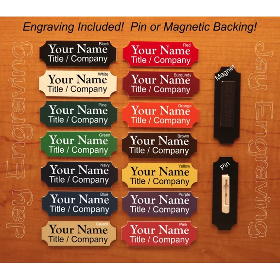 BEST- Custom Engraved 1X3 Name Tag / Employee Id Badge / Pin Or Magnetic Attachment Id
