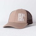 thumbnail image 1 of BEST.DAD.EVER. Letter Embroidered Color Block Trucker Hat Unisex Adjustable Cotton Breathable Fashion Cap for Travel Daily Wear, 1 of 9