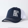 thumbnail image 1 of BEST.DAD.EVER. Letter Embroidered Color Block Trucker Hat Unisex Adjustable Cotton Breathable Fashion Cap for Travel Daily Wear, 1 of 9