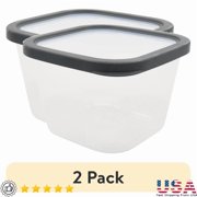 BEST- Durable Food Storage Containers 2 Pack Stackable Bpa Free Kitchen Storage New