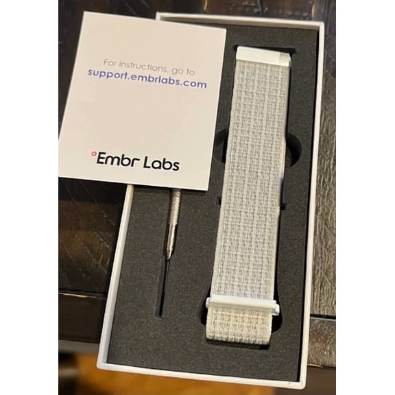 BEST- Embr Labs Thermal Wristband Nylon Strap For Embr Wave 1 Only - Silver