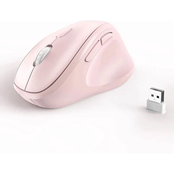 BEST- Ergonomic Wireless Mouse With Usb Receiver For Pc, Laptop And Desktop, Pink