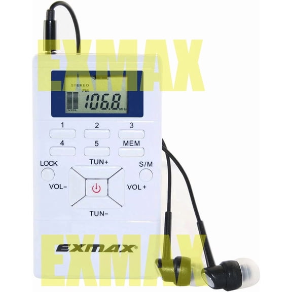 BEST- Exmax E108 Wireless Mini Fm Stereo Radio Receiver For School, Meeting,Walk-White