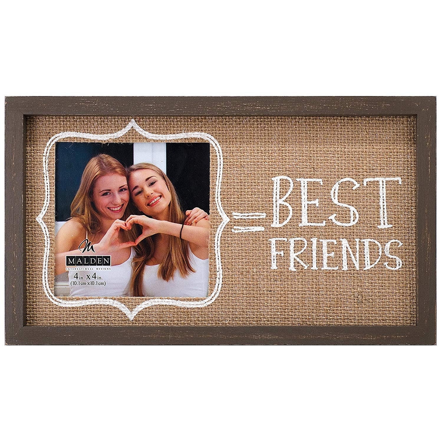 BEST FRIENDS BURLAP frame by Malden - 4x4 - Walmart.com
