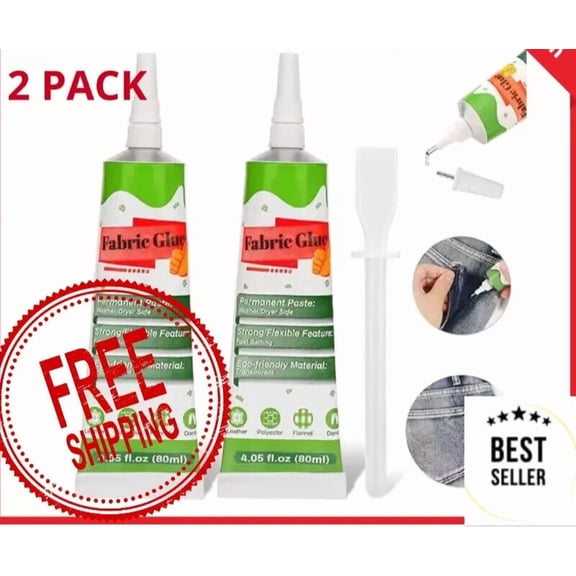 BEST- Fabric Glue Mighty Mend It Fabric Glue Permanent Clear Washable Clothing Glue...