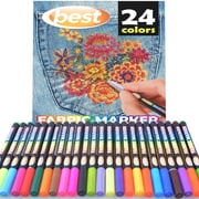 BEST Fabric Markers, Bullet Tip, Multicolor, 24 Count, 24 Pack