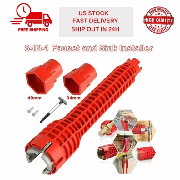 BEST- Faucet And Sink Installer Multi Tool Pipe Wrench For Plumbers And Homeowners