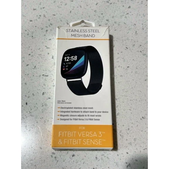 BEST- Fitbit Versa 3 & Sense - Stainless Steel Mesh Band