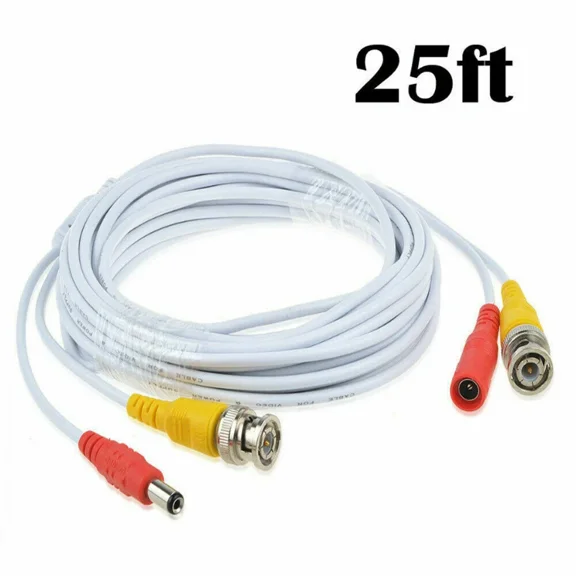 BEST- Fite On 25Ft Bnc Video Power Cord Cable Lead For Swann Night Owl Cctv Cameras