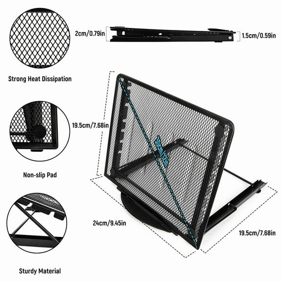 BEST- Foldable Laptop Stand Angle Adjustable Tablet Holder Riser Portable Ventilate Us