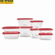 BEST- Food Storage Containers 16 Pc Set Stackable Bpa-Free Meal Prep Dishwasher Safe