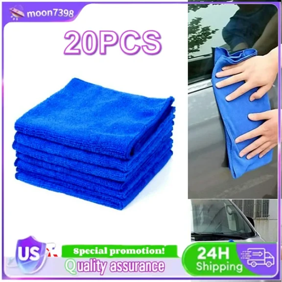 BEST- For Car Cleaning Towel Polishing Detailing No-Scratch Rag Microfiber 20Pcs New