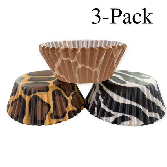 BEST- Fox Run Standard Size Animal Prints Bake Cups, 75-Count (3-Pack)