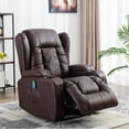 thumbnail image 1 of BEST GIFT!PU Recliner Chair Single Sofa, Eight Point Massager Function and Heated Adjustable Home Theater Single Recliner Suitable for the Elderly Vibration Massage Manual Remote Control Brown, 1 of 9