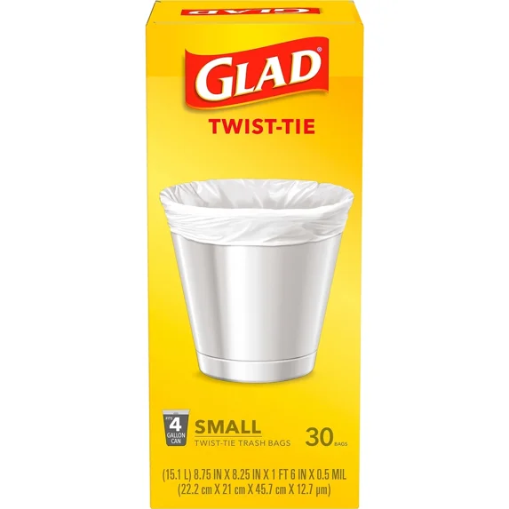 BEST- Glad 4 Gallon Kitchen Trash Bags 30/Box (78817)