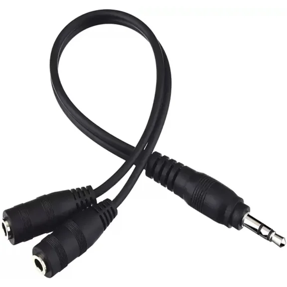 BEST- Headphone Splitter For 2 Headphones/Aux Splitter 1 In 2 Out / 1 Audio Jack To 2