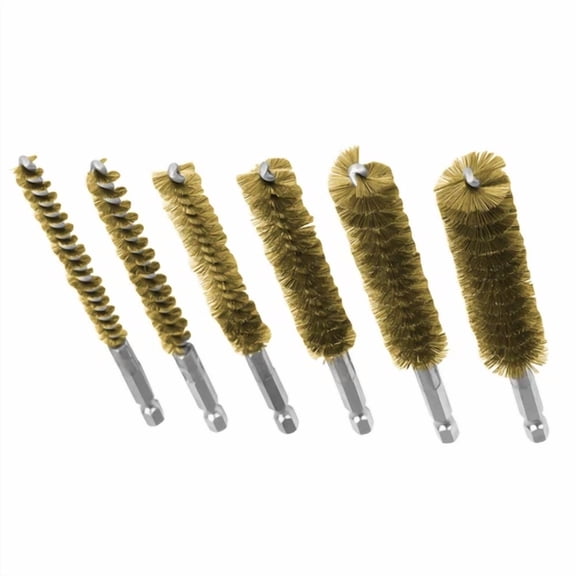 BEST- Hex Shank Brass Bore Brush Set Power Drill For Cleaning Polishing Painting G
